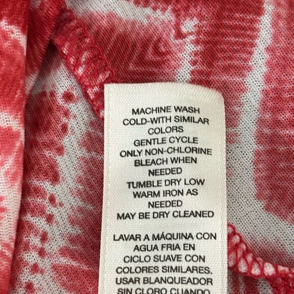 Chico’s Top Size 1 Medium Red Tie Dye Boxy Flowy - Picture 12 of 14
